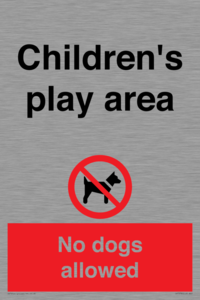 Children's play area. No dogs allowed